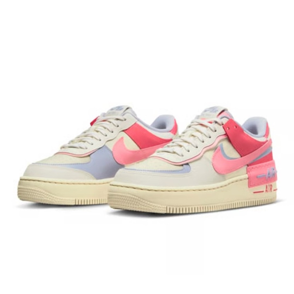 Nike Women's Air Force 1 Shadow - Cream, Pink, and Gray